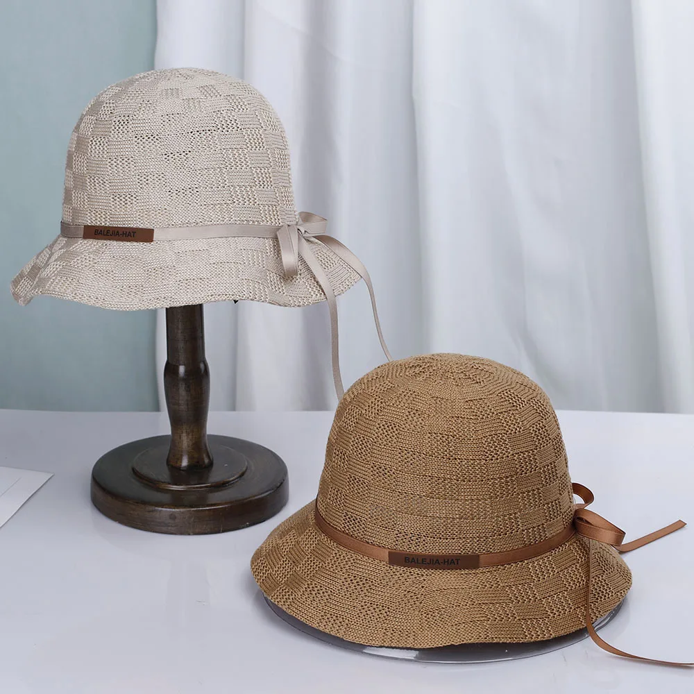 

2022 NEW Women's bucket hat with big brim Lace Bow caps Panama luxury hat fisherman hat Ladies summer sun Travel Beach Hat