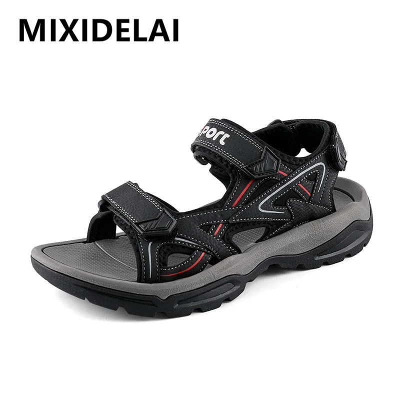 Summer Sandals - Men Leather Classic Roman Sandals - Outdoor Beach Flip Flops (MSC6)(F12)