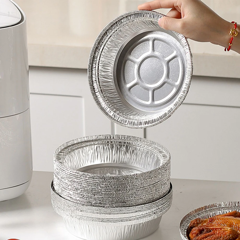 8inch Air Fryer Aluminum Foil Pans Non stick Baking Tin Liner Pans Food
