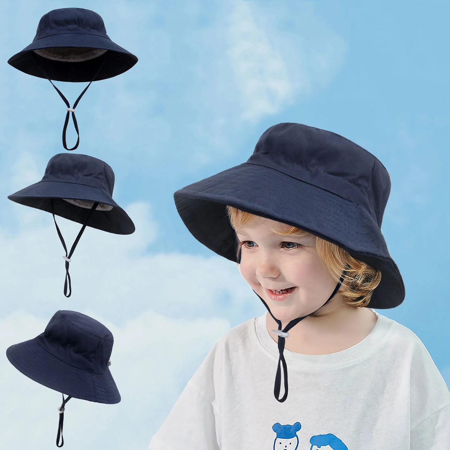 Cappello Da Sole Per Bambini Con Protezione UV - Cappello Da Pescatore Regolabile Per Spiaggia E Estate