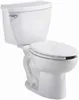Cadet Right Height Elongated Pressure Assisted Toilet 1.6 GPF White Chrome-plated metal trip lever Combination bowl and tank 1