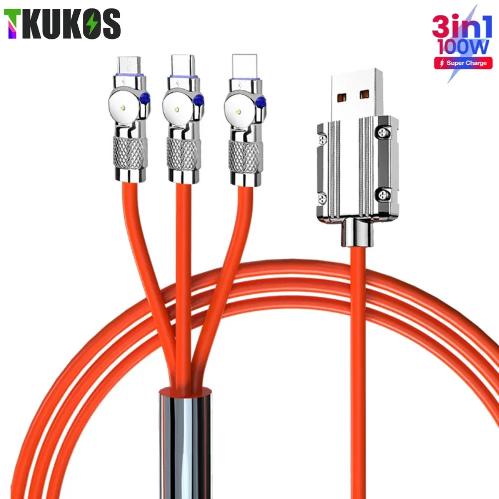 

Кабель зарядный 3-в-1 со светодиодным индикатором, 5 А, 100 Вт