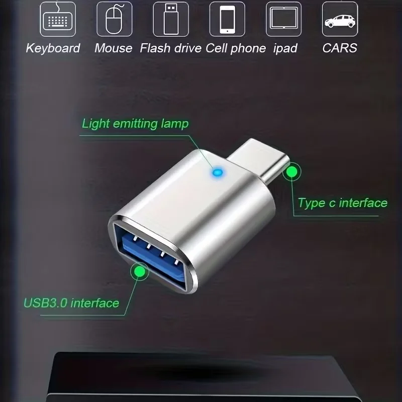 4-in-1 USB-C 어댑터(OTG 및 충전 컨버터 포함) - USB 허브 분배기 1-4 출력, Type-C 남성/여성 어댑터 호환