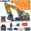 In Stock KABOLITE 1/14 Remote Control Hydraulic Excavator K970 100S Pro RC Car Digger with Light Sound Smoke Group Model TH22669 1