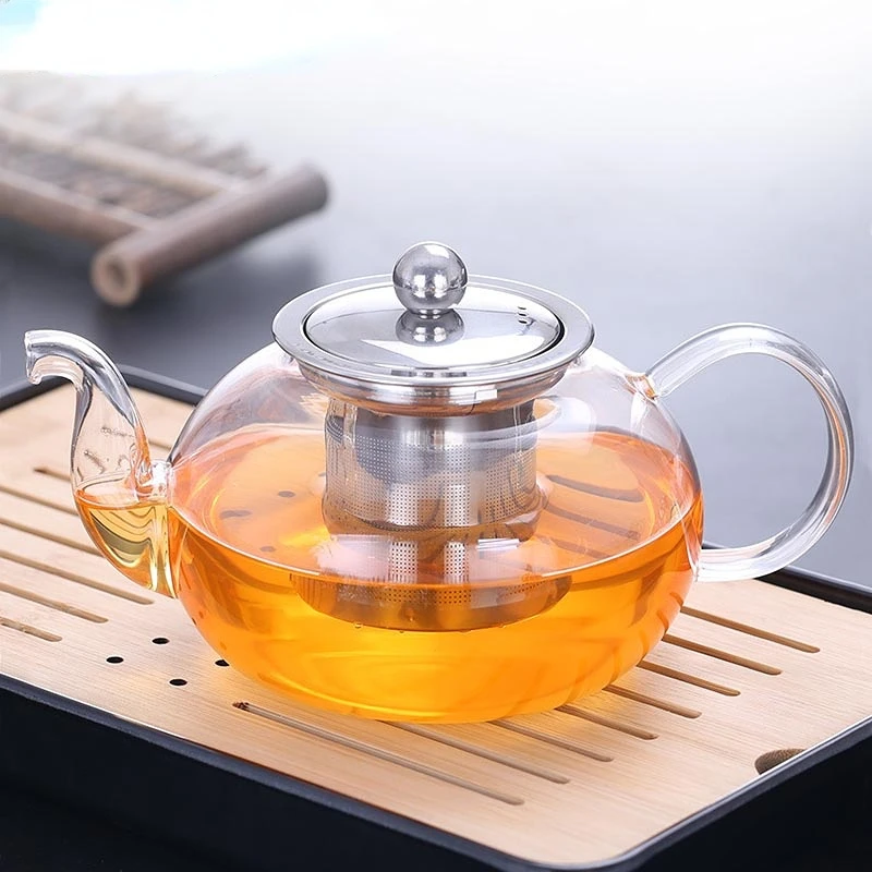 Borosilicate Glass Teapot Teaup Flower Teapot With Removable Infuser