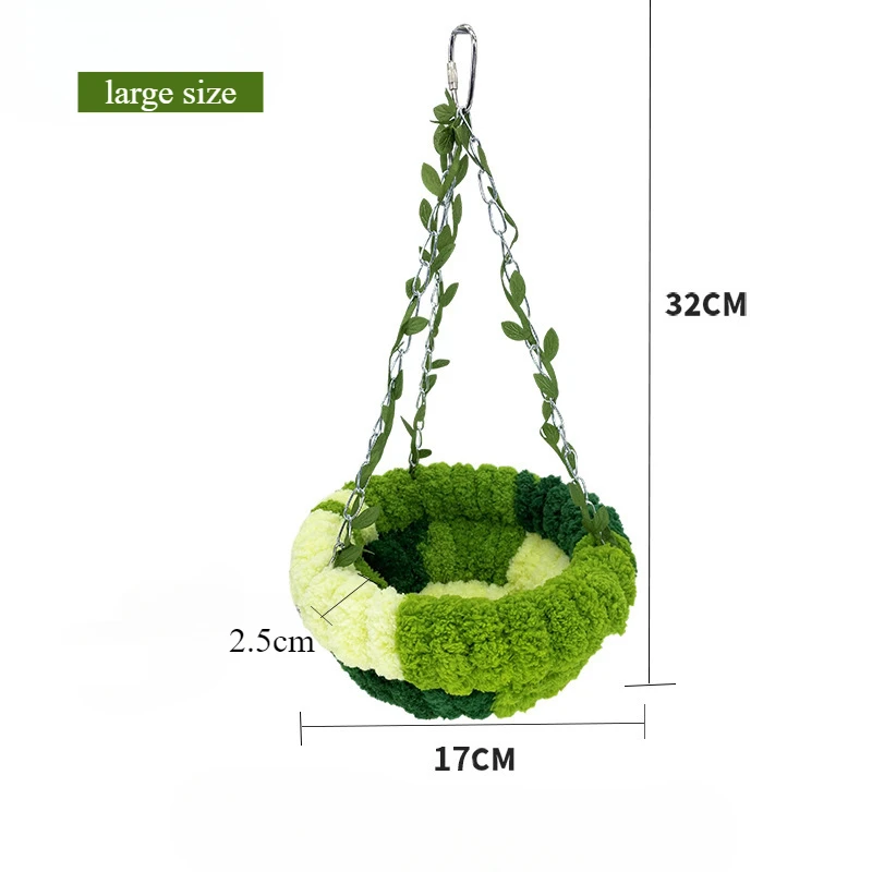 Bird Cage Hammock bird sleeping bed For Parrot Hammock Bed Comfortable Soft Coral Fleece Hanging Bird Sleeping Nest Cage Green Parrot Sleeping Bed