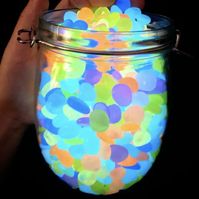 200 db Kerti Díszek Világító Kövek Fluoreszkáló Kavicsok Ragyognak A Sötét Sziklákban Kültéri Akvárium Otthoni Haltartály Dekorációhoz - Image 5