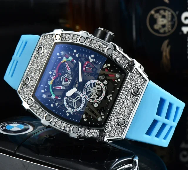 

2024 Top Luxury Men's Brand 3 Pointer Sports Run Second RM Diamond Automatic Men's Watch Full Function Quartz Watch