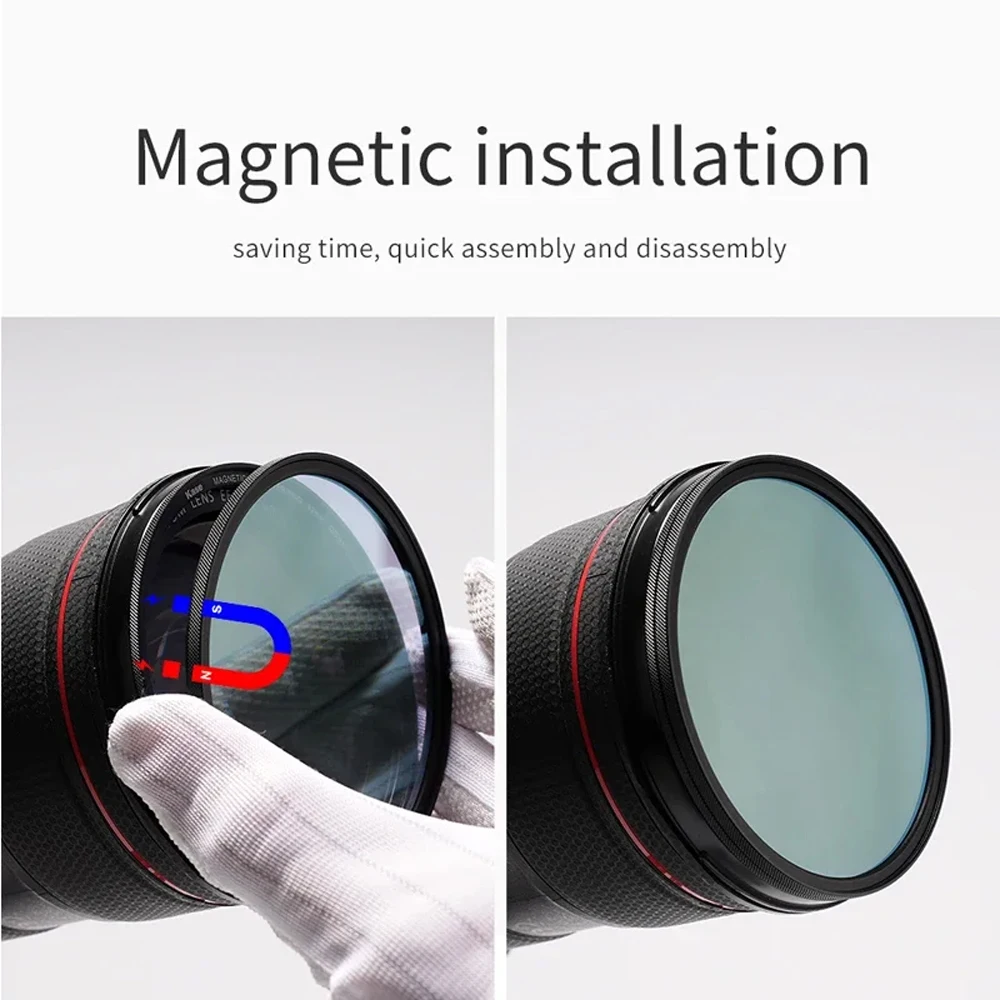 Kase Wolverine Magnetic 67mm 72mm 77mm 82mm Anti-Laser Protection Lens Filter & Adapter Tempered Optical Glass Light Pollution 4
