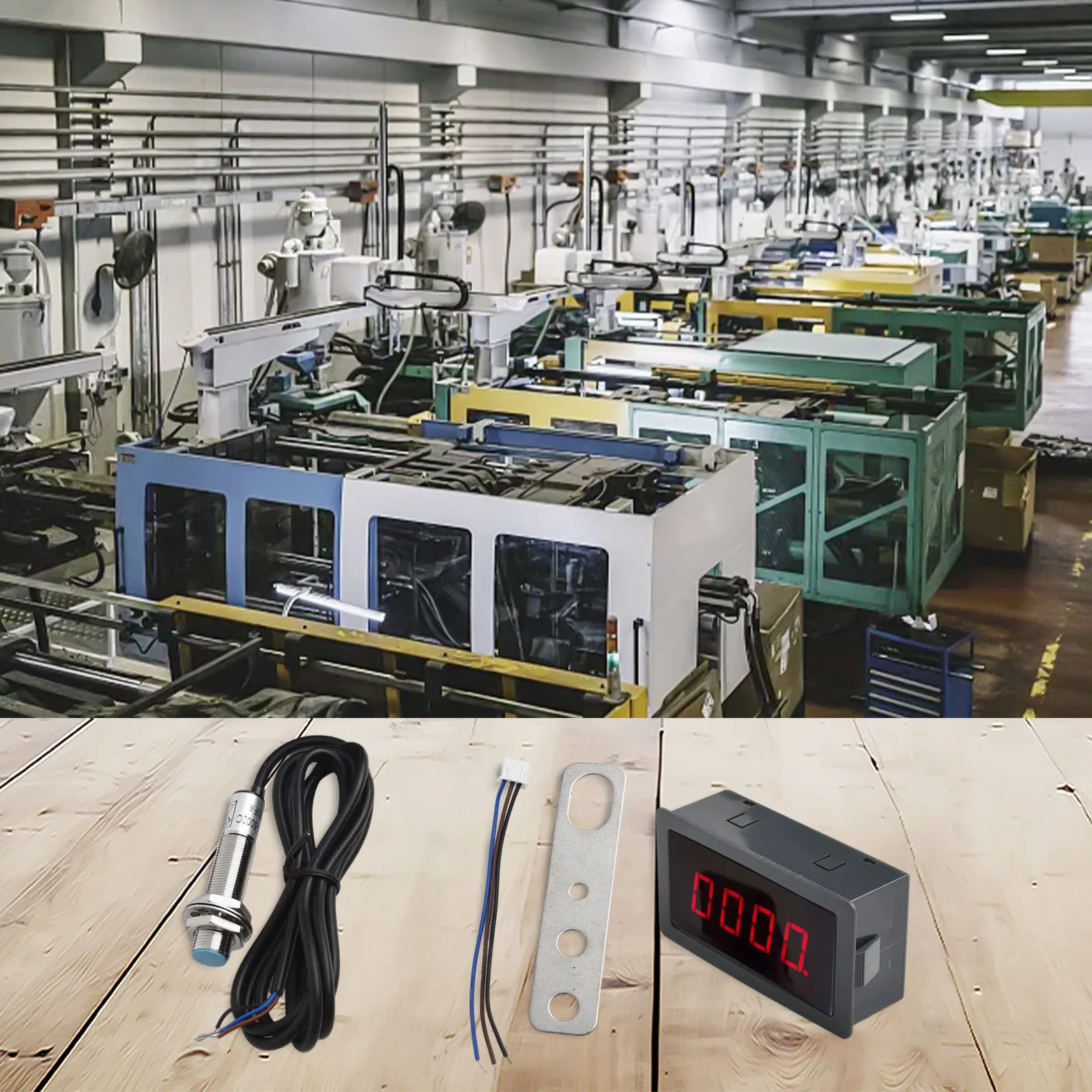 AC110-230V RPM 측정 장치 홀 근접 스위치 RPM 모터 타코미터 설치 크기 76 39mm 4비트 LED 디스플레이