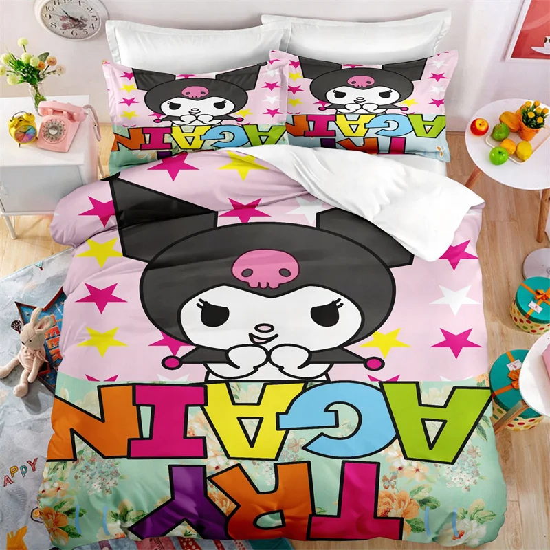 Cotton Bed Quilt Cover | Pillowcase Bed Sanrio | Kuromi