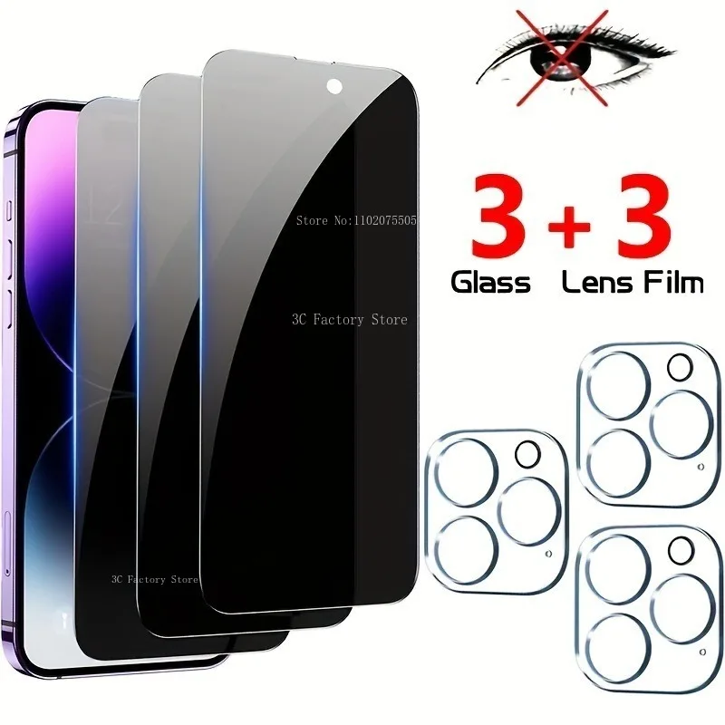 

Защитное стекло, 6 в 1, для IPhone 11 Pro Max 12 13 Mini 14 15 Pro Max