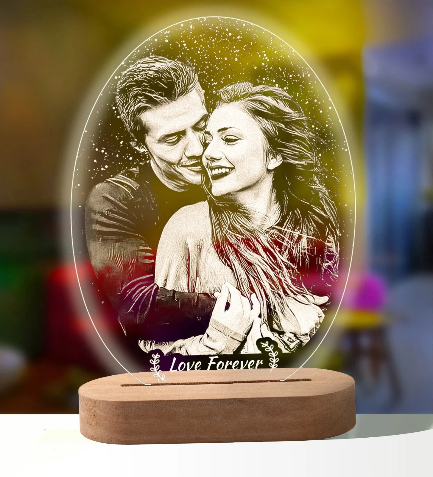 Personalized 3D Photo Lamp Custom Photo And Text Customized Valentine's Day Wedding Anniversary Birthday 3D Night Light Gifts