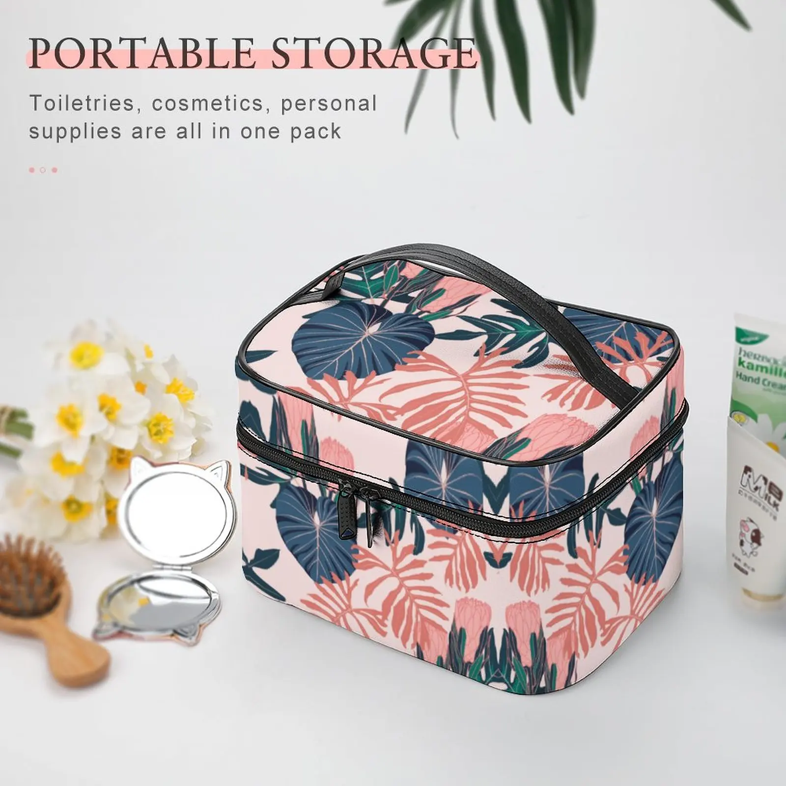 Large Women's Cosmetic Bag Toiletry Travel Bag Portable Wash Bag Makeup Pouch Large Cosmetic Bag Box Organizer Case
