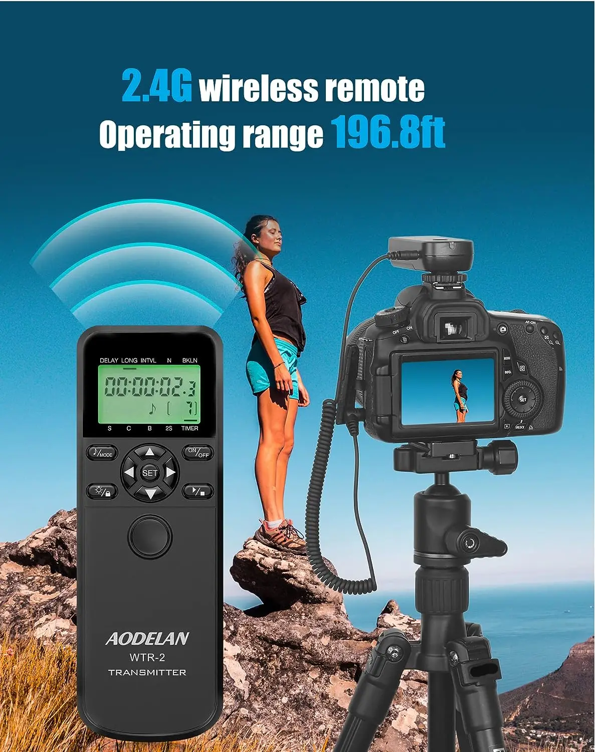 WTR-2 Camera Timer Remote Timelapse Intervalometer Shutter Release For Canon R100 R6 R8 G1X 2000D 500D 700D M6 M5 SX50HS G16 G15
