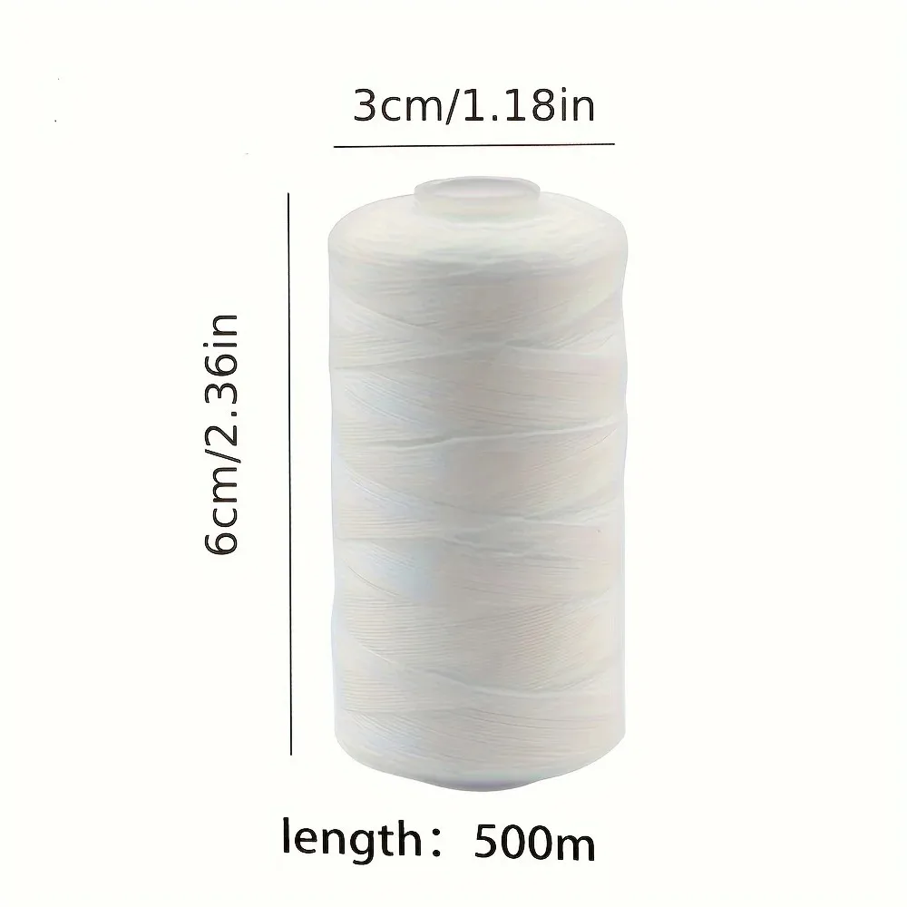 2pcs 500M Sewing Thread Polyester Thread Set Strong And Durable Black White Sewing Threads For Hand Machines 3