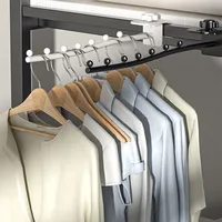 Wall Mount Clothes Hanger Dormitory Bedside Clothes Drying Rack Window Space Saving Closet Organizer for Bedroom Clothing Stores 1