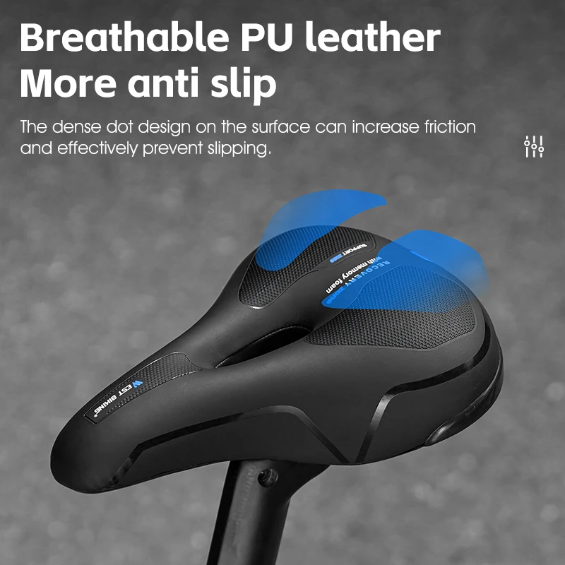 WEST BIKING Bicycle Saddle Hollow Breathable PU Waterproof Bike Saddle Widen Thicken Soft Rebound MTB Road Bike Cushion Seat