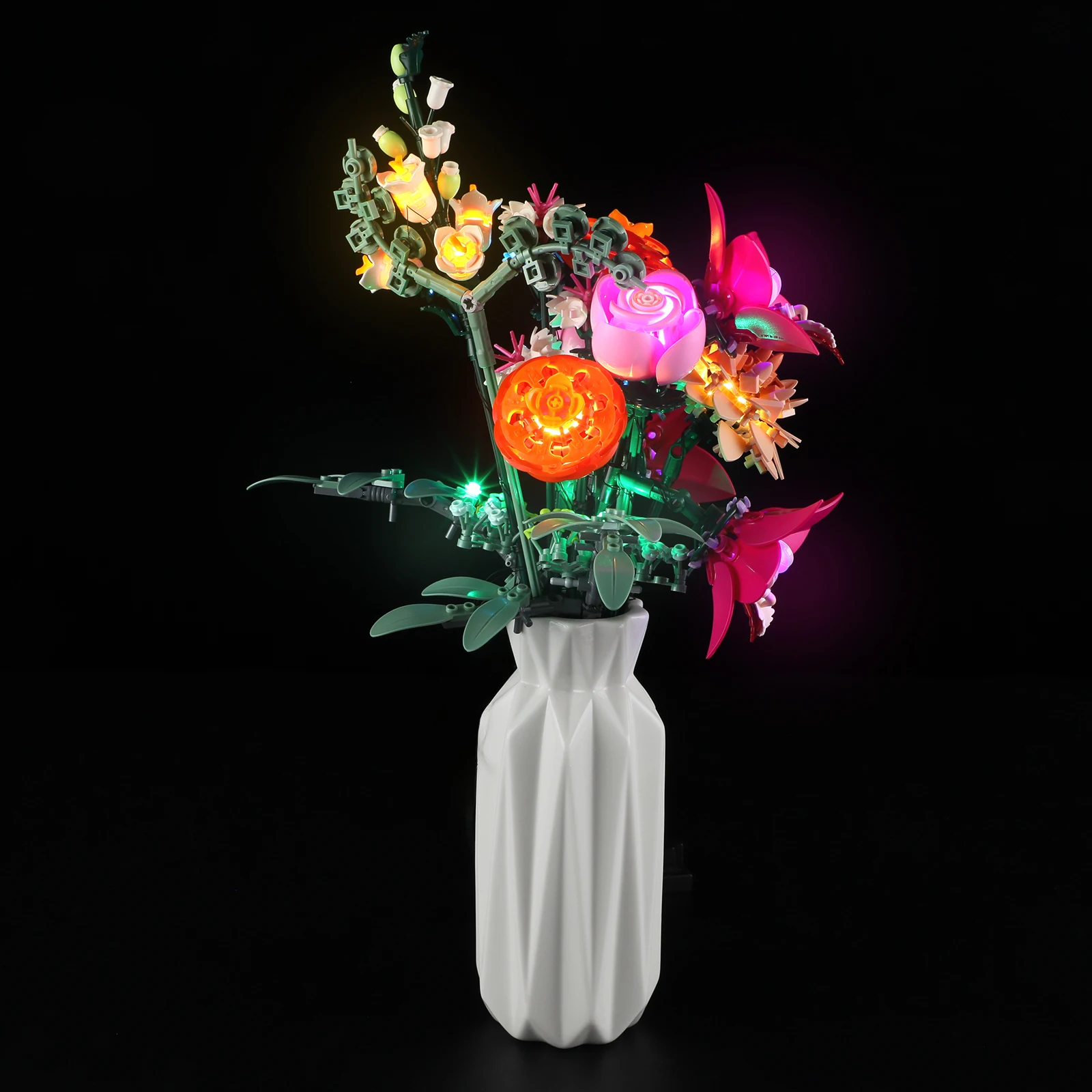 Hprosper 5V LED Light For Lego 10342 The Botanical Collection Pretty Pink Flower Bouquet Decorative Lamp (No Buildin