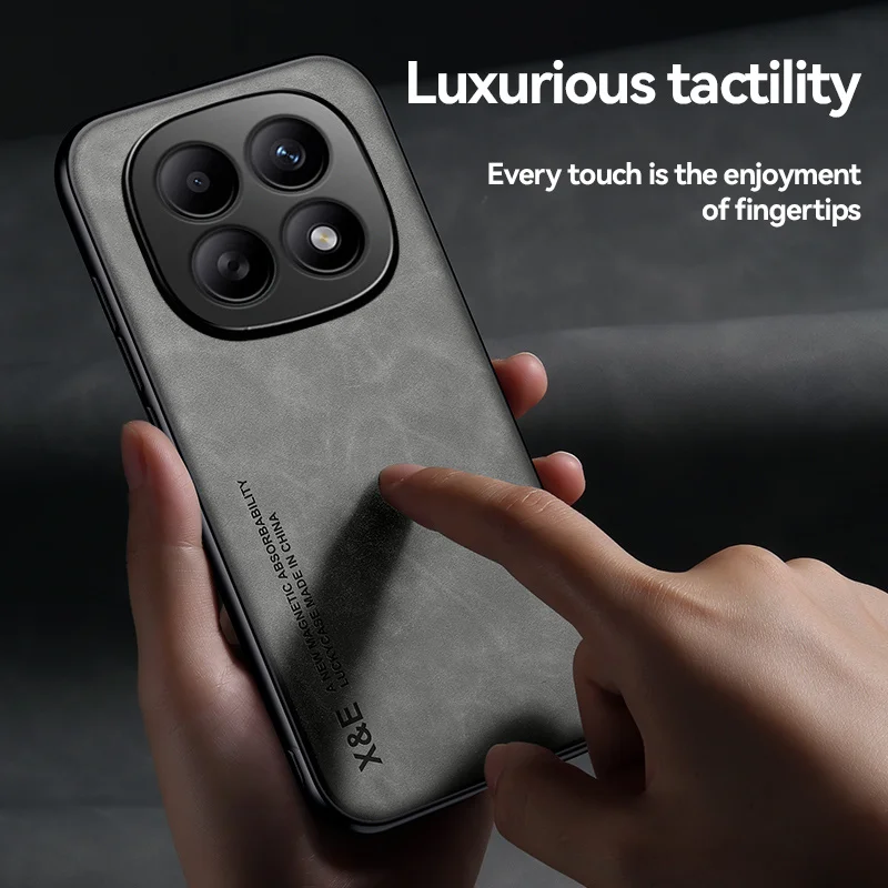Luxury PU Leather Smartphone Case with Magnetic Car Mount Holder