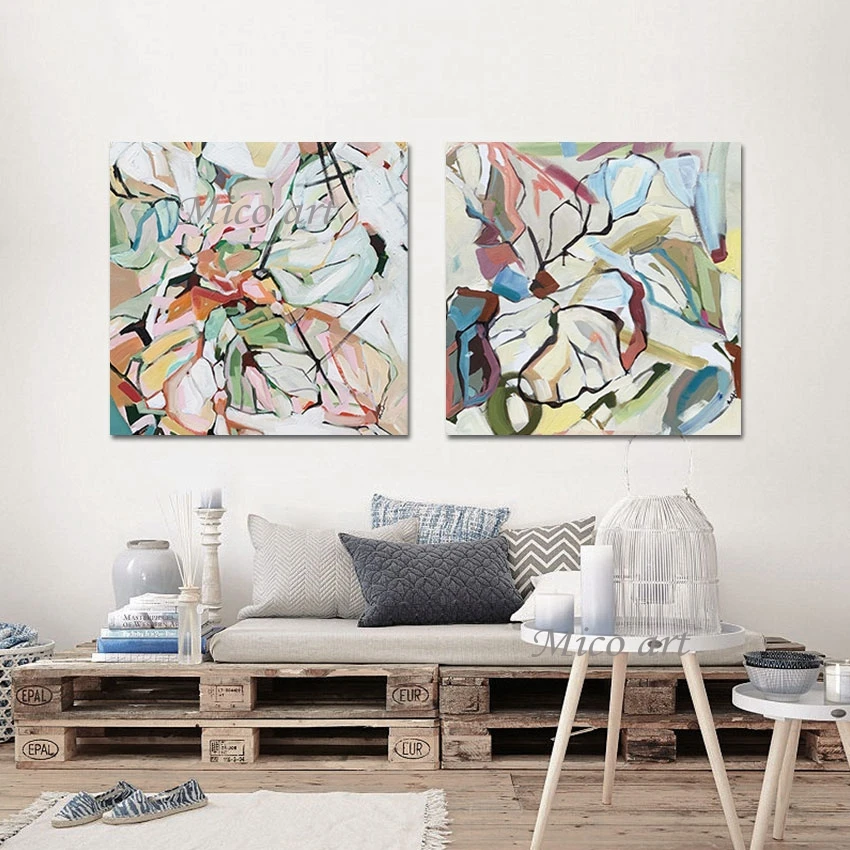 

Colorful Textured Art Modern Abstract Painting Unframed Large Living Room Wall Pictures Canvas Handmade Artwork Nordic Decor
