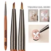 Triangular Nail Art Brush Pen 3D Tips Pattern Phototherapy Acrylic Nail Brush UV Gel DIY Manicure Tools Wood Handle Nail Brushes 1