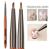 Triangular Nail Art Brush Pen 3D Tips Pattern Phototherapy Acrylic Nail Brush UV Gel DIY Manicure Tools Wood Handle Nail Brushes