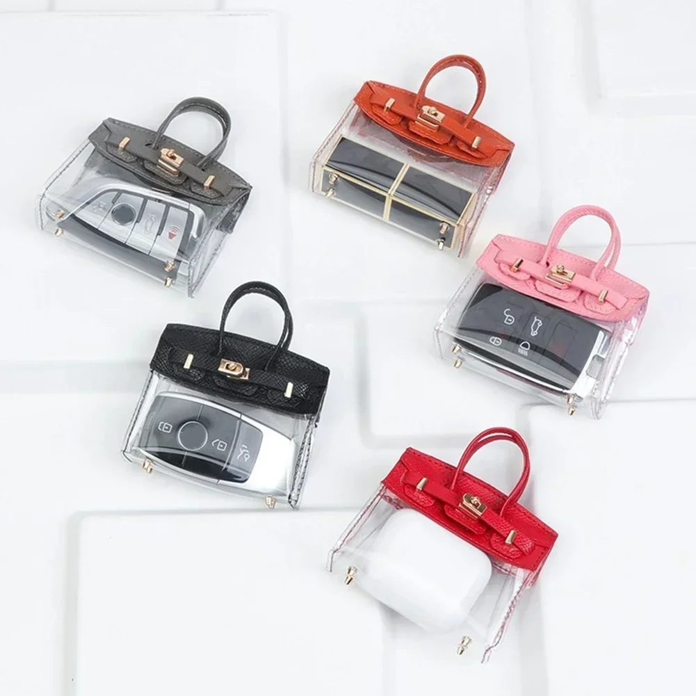 Mini Handbag For Car Keys Anti-lost Car Key Fob Holder Pouch Case With Handle Perfect Gift key case cover key case