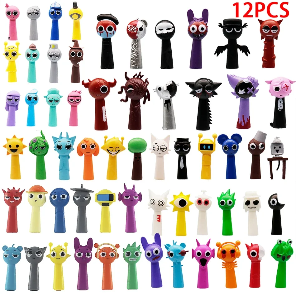 12Pcs/Set Funny Sprunki Figuras Model 6-8cm PVC Sprunki Game Anime Action Figure Toys Cartoon Children Birthday Gifts - Bilde 6