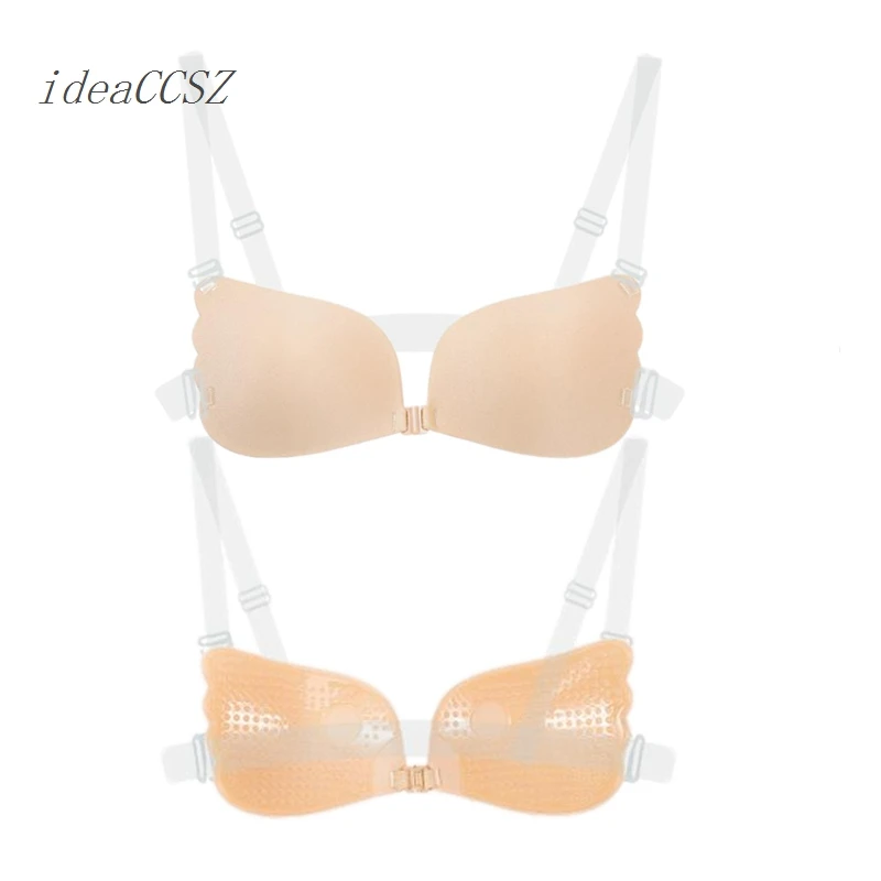 Sexy Invisible Strap Backless Bras Push Up Silicone Women Bralette for  Dress 3CM Thickened Top Self-Adhesive Bra for Small Chest