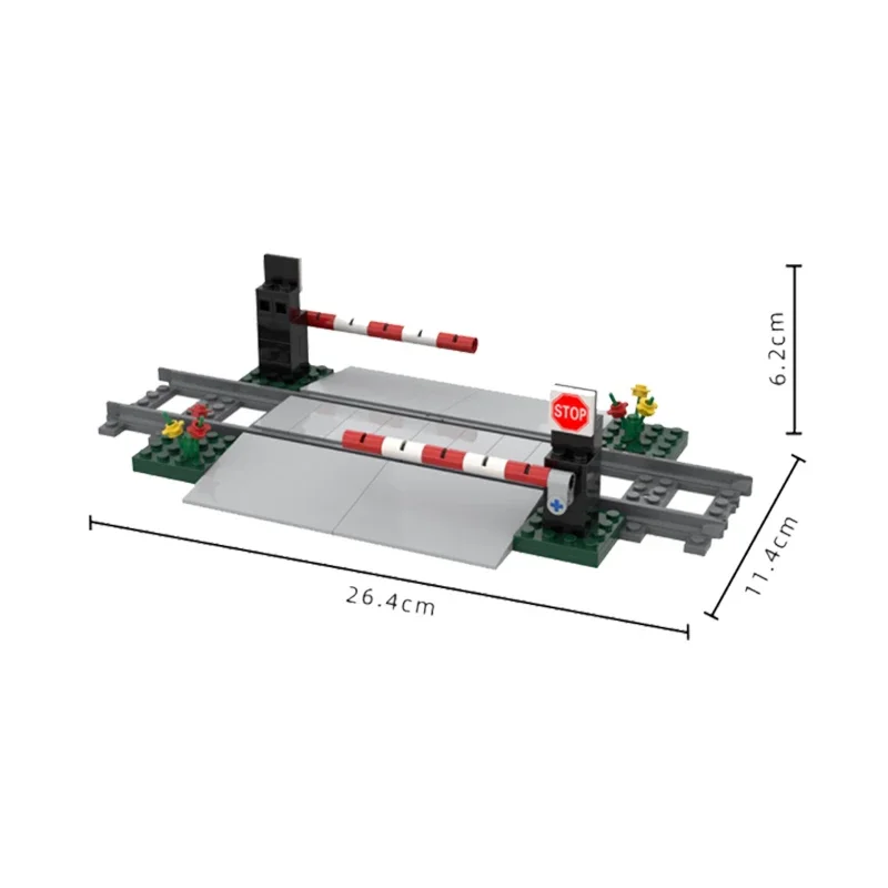 City Train Railway Building Blocks Set - Tracks, Station, and Buffer Stop Bricks Collection