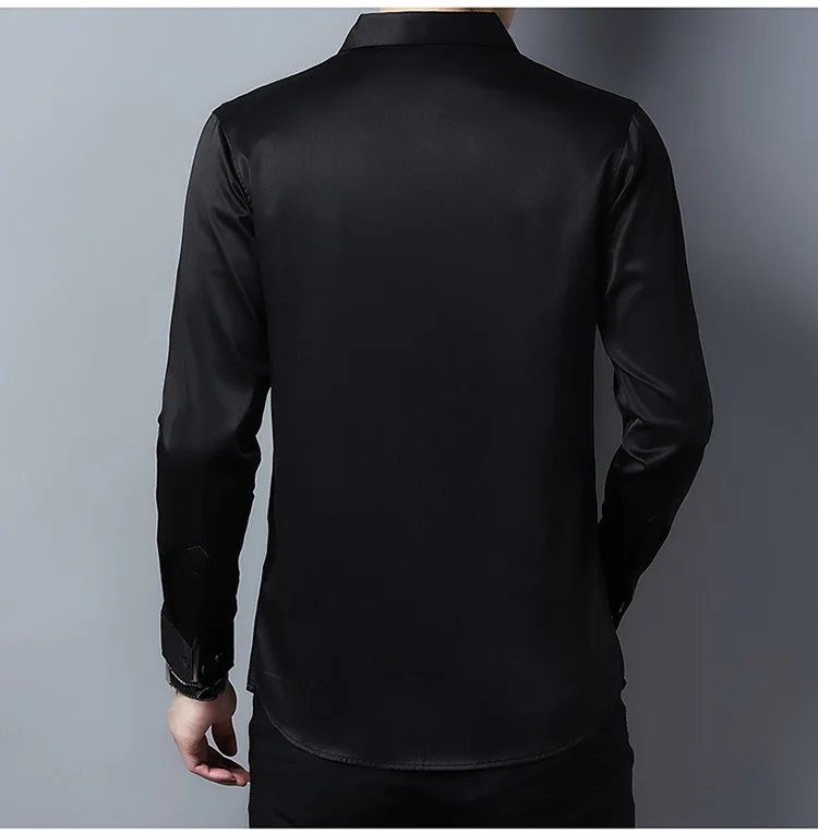 Spring Autumn Male Korean Fashion Polo-neck Business Casual Shirt Hombre Long Sleeve All-match Buttons Top Men Bottoming Blouse