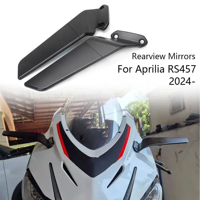 RS457 Rearview Mirror For Aprilia RS 457 2024- Stealth Sport Winglet Mirror Kits Adjustable Stealth Mirrors