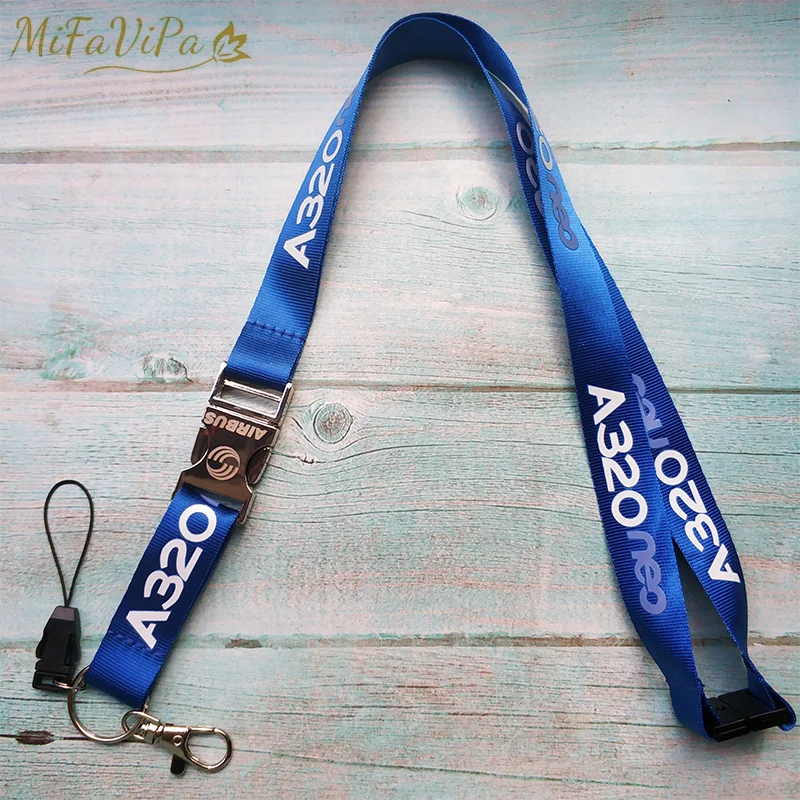 Aviation-Themed Polyester Neck Strap Keychain Gift