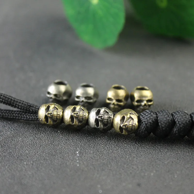 FLAMEDUKE Messer-Schlüsselband-Perle Aus Kupfer – Totenkopf-Anhänger Für Paracord, EDC & DIY – Handgegossen