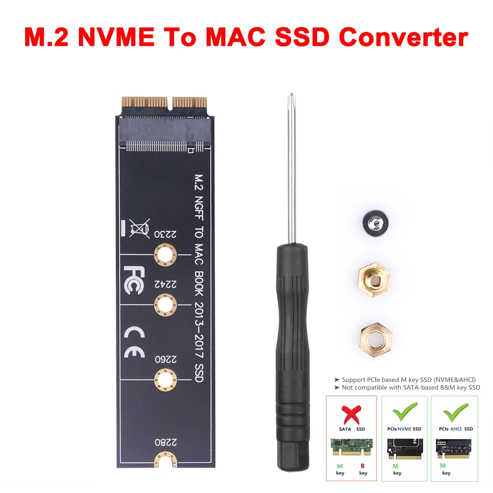 Nvme Ssd Converter Adaptador Cartão Ahci Kit Atualizado para A1465 A1466 A1398 A1502 m2 Macbook Air Pro Retina do Windows M.2