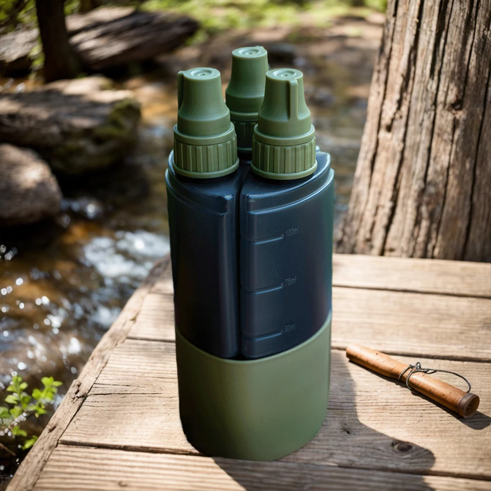 3 In 1 100ml Camping Seasoning Dispenser Bottle Small Camping Oil Bottle Dispenser for Camping BBQ Picnic Travel