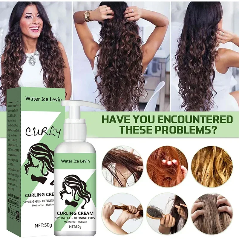 Curl Enhancers Curl Booster Defining Cream Hair Curling Moisturizing Styling Elastin Repair Curling Essence Hair Care