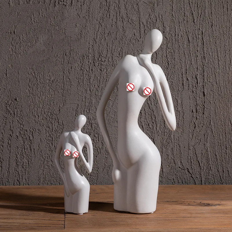 

Modern Ceramic Ornament Woman Body Art Ornament Abstract Figures Living Room Desktop Decoration Crafts Statuette Home Decoration