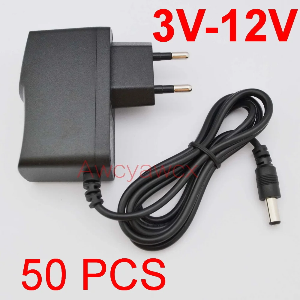 50pcs AC 스위칭 전원 어댑터 DC 3V 4.5V 5V 6V 7.5V 8V 9V 10V 12V 0.5A 500mA 1A