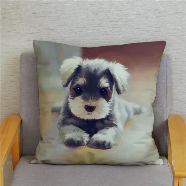 GUGLILI Dog Paw Body Pillow Cover Faithful Schnauzer Dog Custom Pet