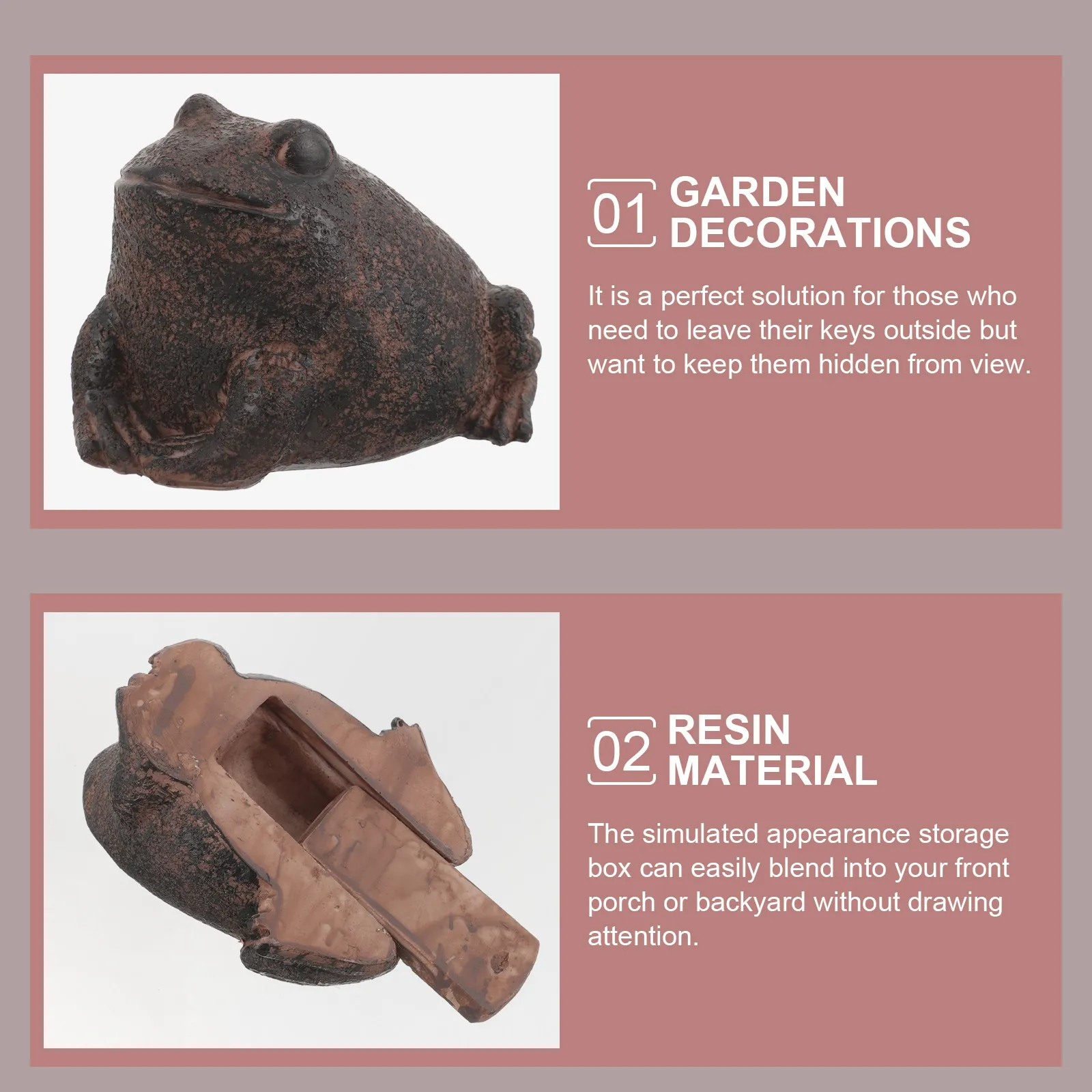 시뮬레이션된 외관의 열쇠 보관함 정원용 레진 야외 숨김함 마당 가짜 모양 보관 케이스 정원용 가짜 외관