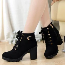 botines tacon cuadrado – Compra botines tacon cuadrado con envío gratis en  AliExpress version