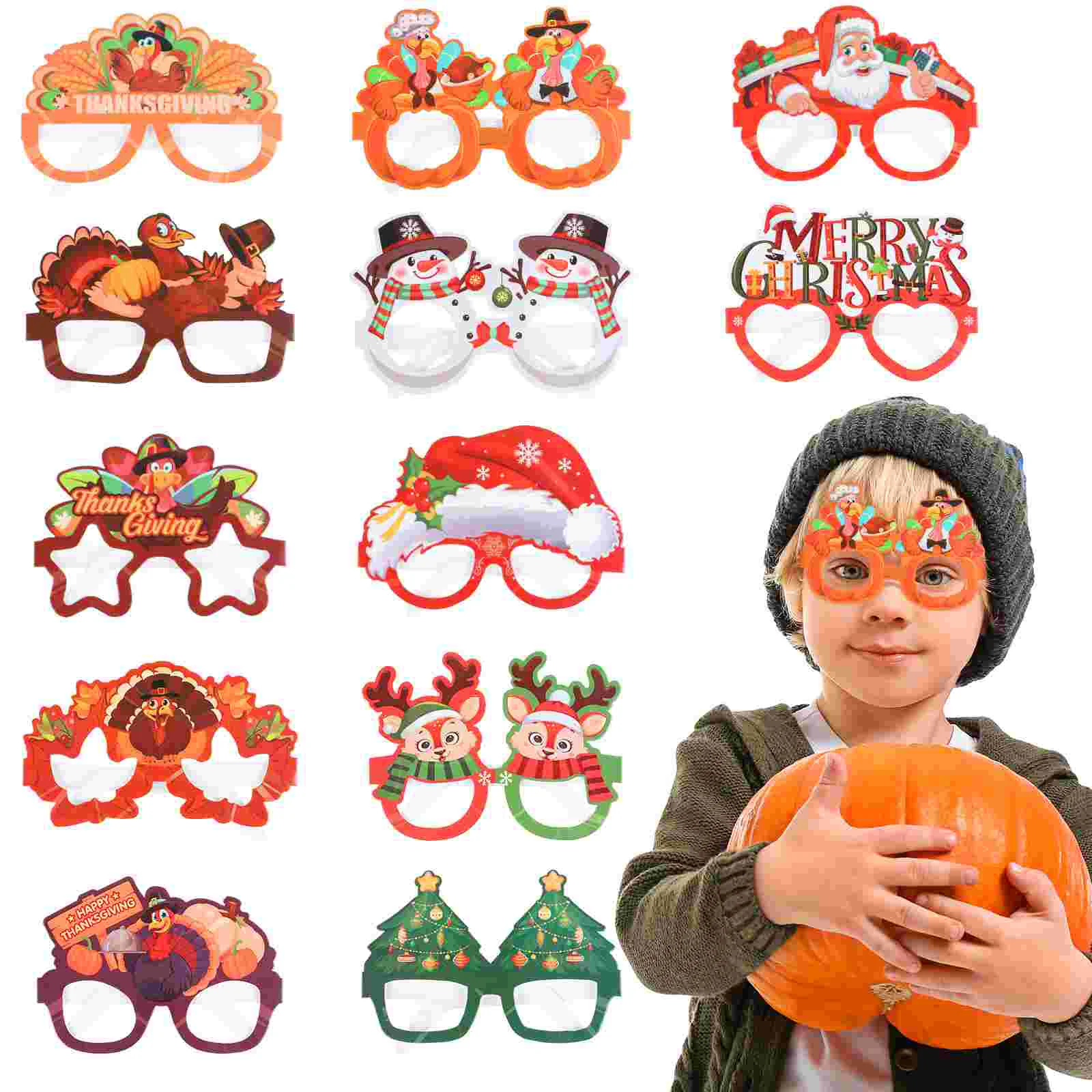 

Paper Glasses Thanksgiving Eyeglasses Adult Party Supplies Decorations Kids Christmas