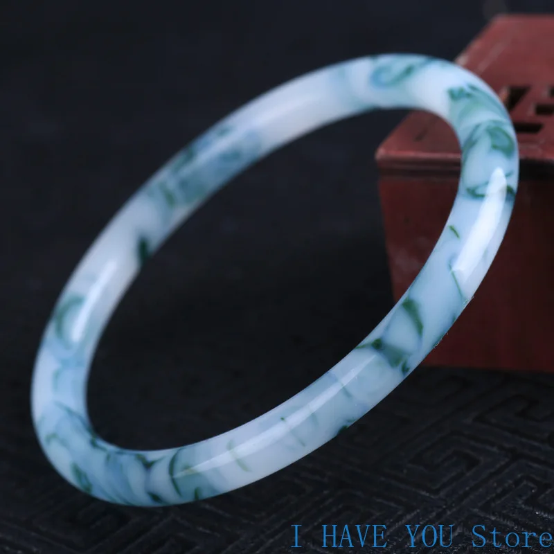 

Натуральный китайский синий голубой браслет ручной работы резной круглый нефритовый браслет модные ювелирные изделия из бутика женский синий браслет популярный подарок