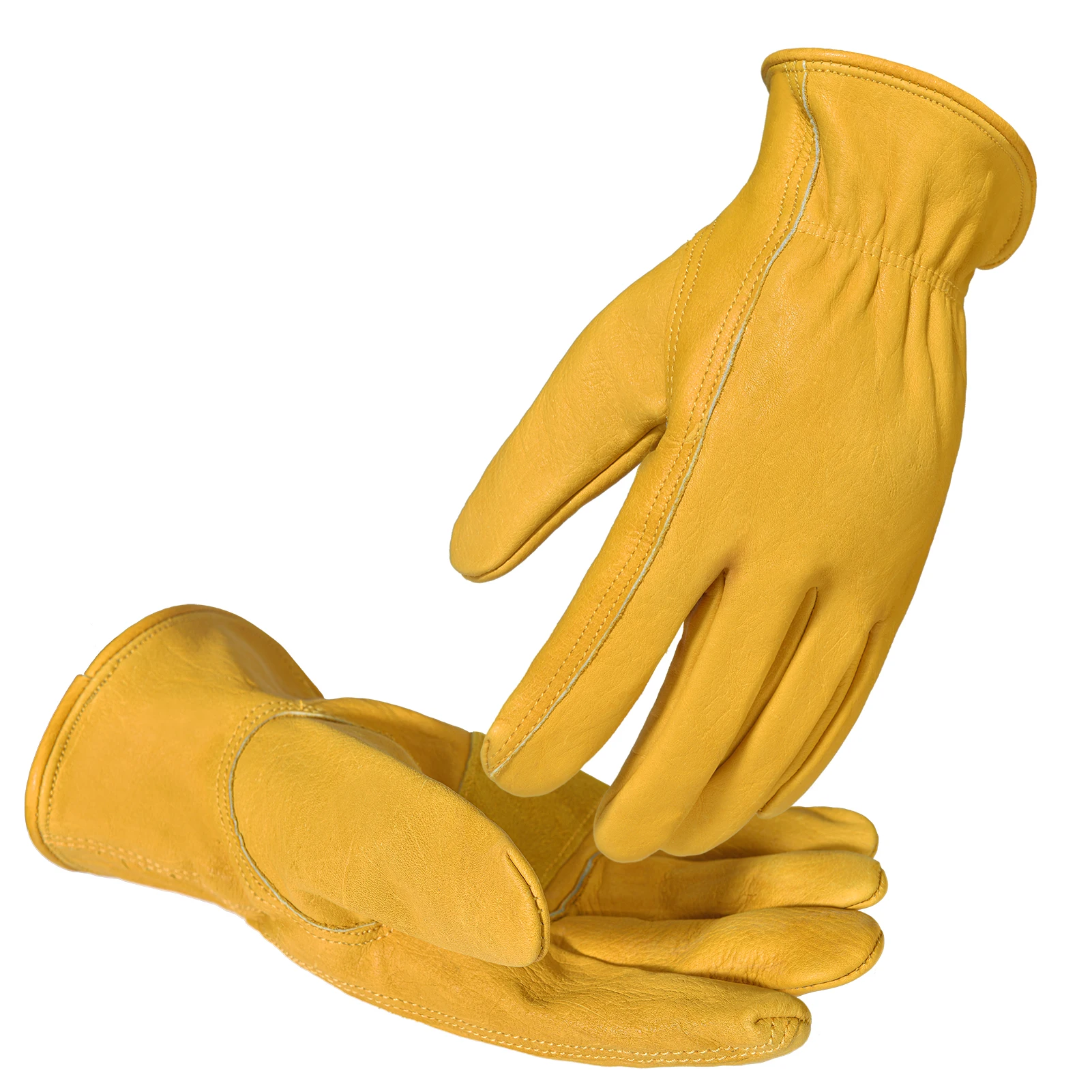 1-Pairs Unlined Cowhide Split Leather Work and Driver Gloves for Heavy Duty Truck Driving Warehouse Gardening Farm beekeeping gloves