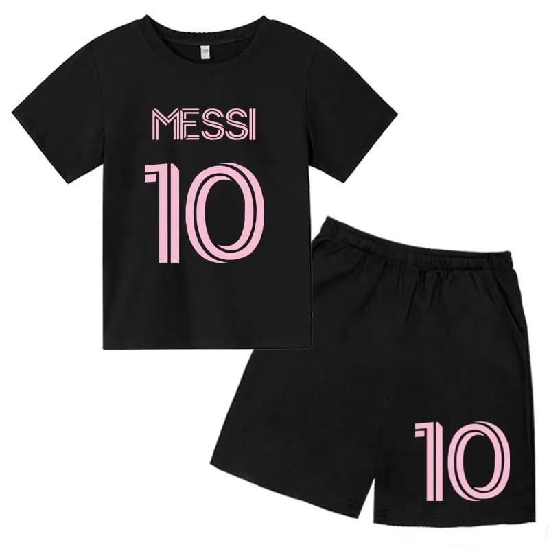 

Kids Super Soccer Star No.10 Print 2pcs T-shirts+Pants Sports Suits 3-14 Years Boys Girls Idol Streetwear Children Outfits Sets