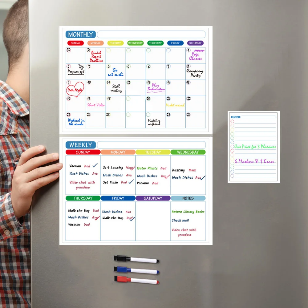 Calendar Table Dry Erase Fridge Sticker Message Board Menu Magnetic Calendar For Fridge Monthly Weekly Planner Whiteboard Magnetic Fridge Calendar