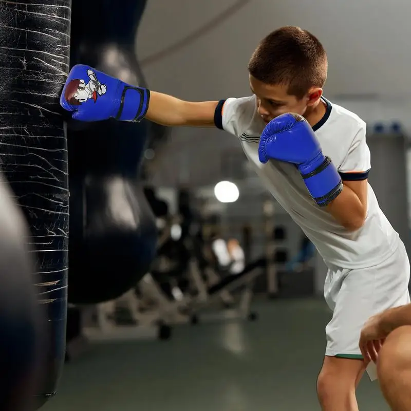 Kids Punching Gloves Cute PU Leather Sparring Gloves Sparring Gear For Kids Home Gym Training Device For Muay Thai MMA