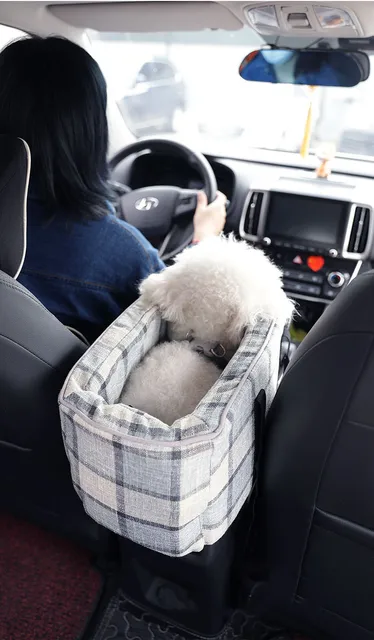 Sièges de voiture pour chien, console d'accoudoir pour petits chiens,  accessoire de voyage pour animaux de compagnie, rehausseur de gril central,  approvisionnement - AliExpress